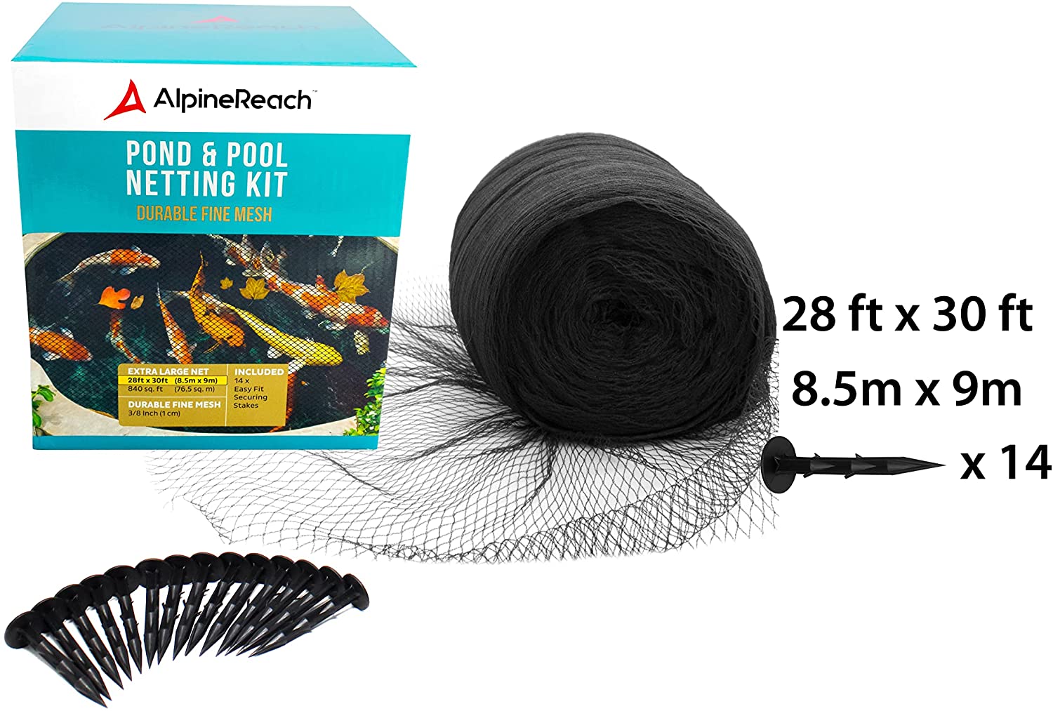 AlpineReach 8,5m x 9m Teichnetz Feinmaschig (10x10mm)